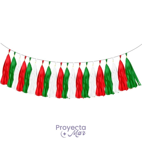 Borlas Flecos de Papel Navidad