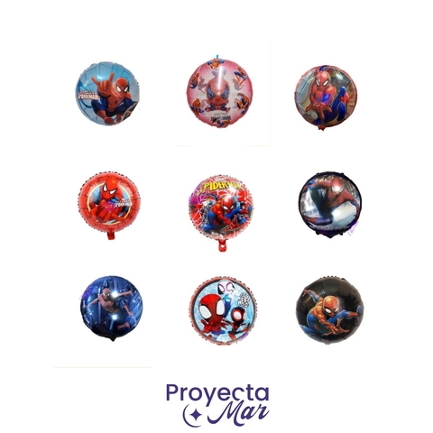 Globo Circulo Spiderman Metalizado 18"
