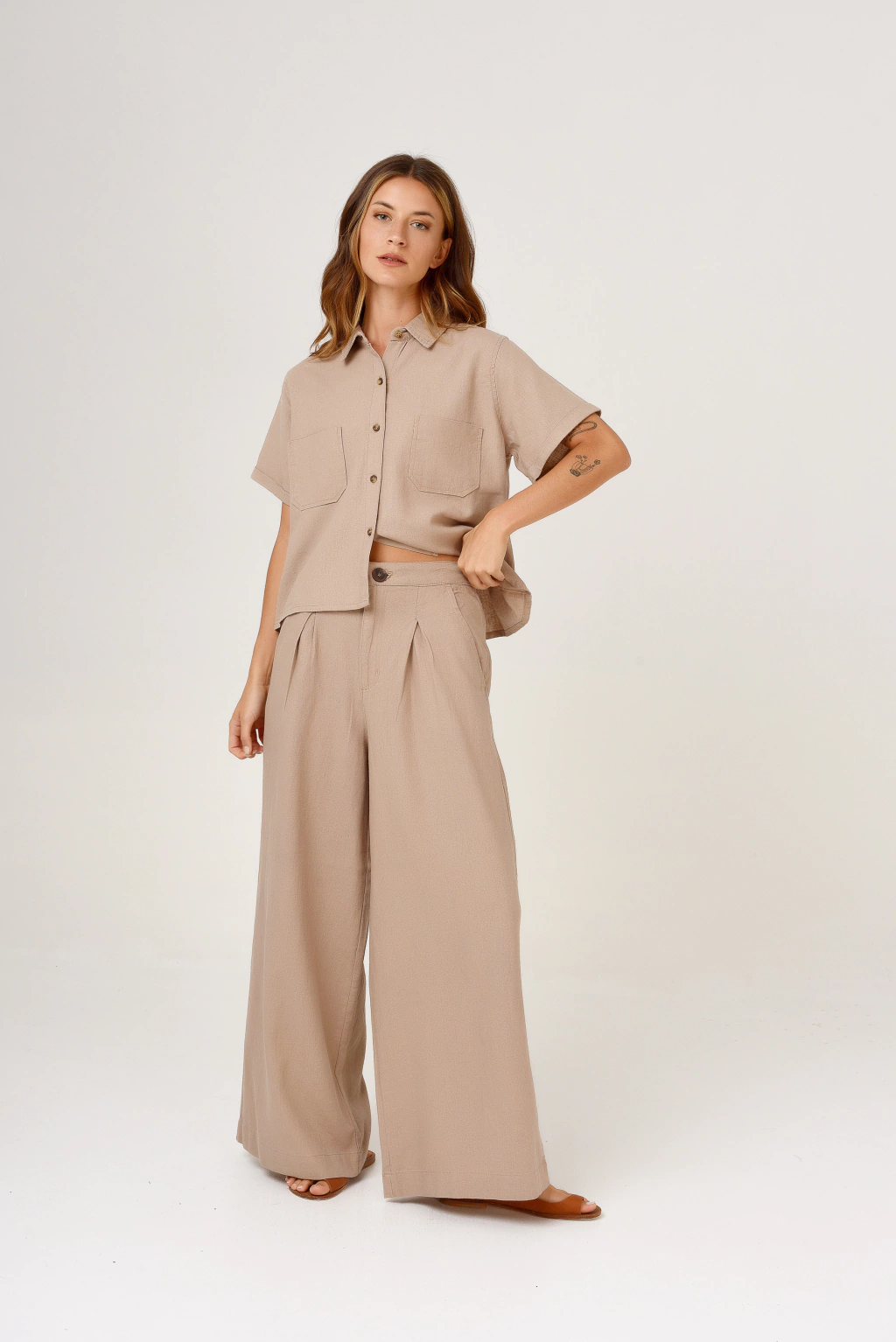 Pantalón Lino Rayón Visón