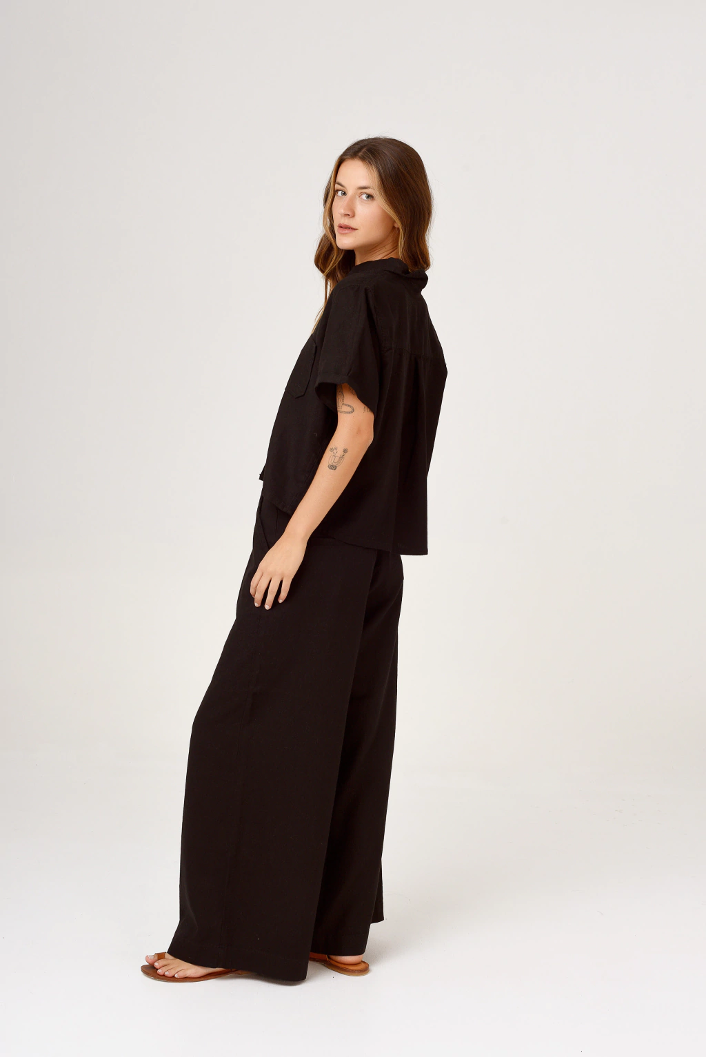 Pantalón Lino Rayón Negro