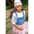 Jardineira Jeans Infantil com tule