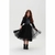 Jardineira Jeans Black saia midi de tule - comprar online