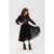 Jardineira Jeans Black saia midi de tule
