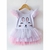 Vestido Tutu Coelhinha branco e rosa tule com brilho - Páscoa - comprar online