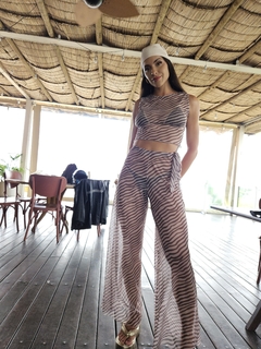 Calça Pantalona Tule Cappuccino - Maldivas Beachwear