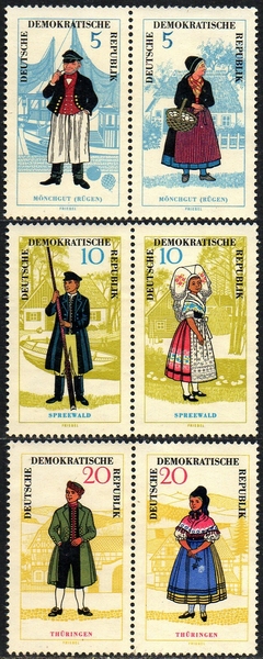 00921 Alemanha Oriental DDR 777/82 Trajes Típicos N