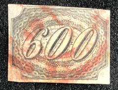 Brasil (010) Império numeral inclinado 600 réis com boas margens U