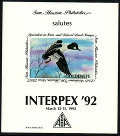 01768 EUA Souvenir Exposição Caça aos Patos Interpex 92 Sem Denteação NNN