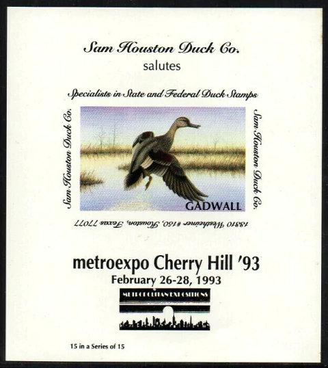 01769 EUA Souvenir Exposição Caça aos Patos Metro Expo 93 Sem denteação NNN