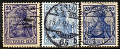 02371 Alemanha Reich 85 + 85a + 85b Germania U (a)