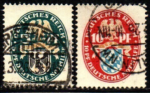 02543 Alemanha Reich 368/69 Brasões U (c)