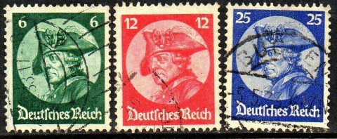 02595 Alemanha Reich 467/69 Frederico o Grande U (a)