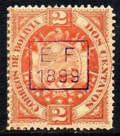 03257 Bolívia 55 Brasão Com Sobrecarga EF 1899 NN