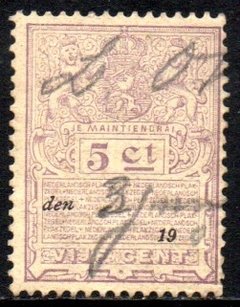 03656 Holanda Selos Fiscais 5 Cts Nederlandse plakzegel U (a)