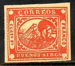04216 Argentina Buenos Aires 3 Brasão Navio N (Não Expertizado - Sem Garantias)