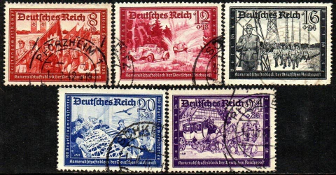 04370 Alemanha Reich 698/702 Federação dos Correios U