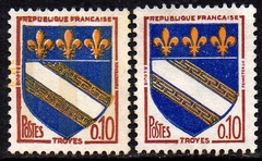 04532 França 1353 Variedade Impressão Deslocada Brasão Armas N