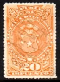 05146 Chile Selo Fiscal 05 Brasão denteação 14 U