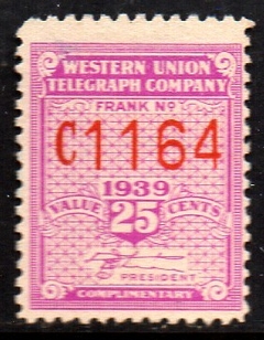 05255 Estados Unidos Telegrafos Western Union 1939 Numeral N