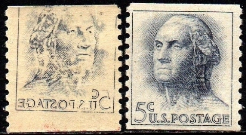 05355 Estados Unidos 740b Variedade Decalque no Vesos NN