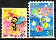 06021 Japão 2767/68a Flores Abelha U