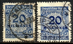 06160 Alemanha Reich michel 319A + 319B Numeral U