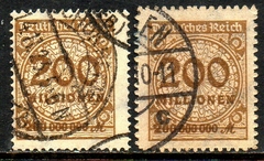 06169 Alemanha Reich michel 323A + 323B Numeral U