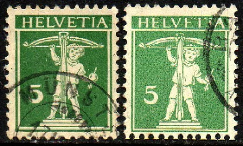06349 Suiça 136 + 136b Walter Tell U