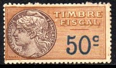 06413 França Selos Fiscais timbres fiscaux 50c
