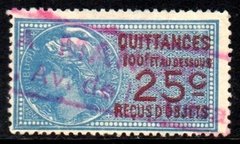 06429 França Selos Fiscais timbres fiscaux Quittances 25c (b)