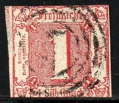 06975 Alemanha Tour et Taxis 17 Numeral Margens Curtas U