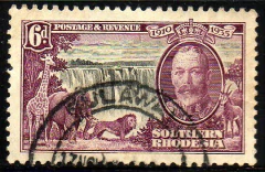 09564 Rodésia do Sul 34 Girafa Leão Elefante U