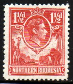 09602 Rodésia do Norte 27 Girafa Elefante Leão N