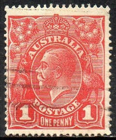 09842 Austrália 20 George V Canguru Filigrana Invertida U
