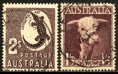 09927 Austrália 159/60 Touro e Crocodilo U