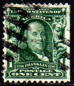09976 Estados Unidos 144 Benjamim Franklin linha Guia verde U (a)