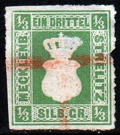 10501 Alemanha Mecklembourg Strelitz 02 Brasão U (Não Expertizado)