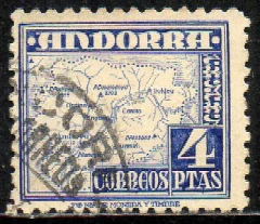 10849 Andorra Espanhola 50A Mapa da Região U