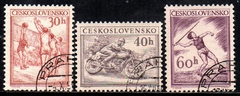 10962 Tchecoslováquia 727/29 Esporte Motocicleta Volei dardo U