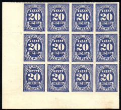 Brasil Taxas X-11 Cifra ABN Bloco de 12 selos NN