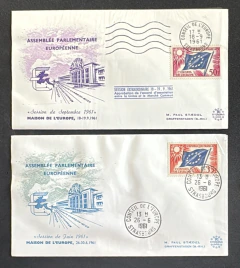 Conjunto de 4 envelopes da Assembléia Parlamentar Européia com selos do Conselho Europeu de (1961).
