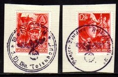 11206 Alemanha Reich 825/26 Soldados SA e SS Carimbo Faked Falso False U