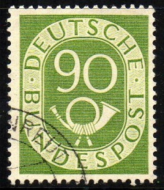 11287 Alemanha Ocidental 24 Numeral Corneta Postal U (b)