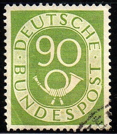 11287 Alemanha Ocidental 24 Numeral Corneta Postal U (d)