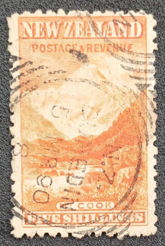 Nova Zelândia (Yv# 111) - Filigrana NZ 5S laranja - Usado - 454 Euros