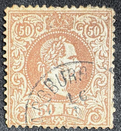 Império Austro-Húngaro 1867/80 - 50K, dt. 12 - Yvt: 39 - usado - €.120,00.