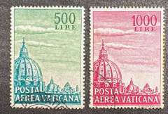 Vaticano 1958 - Aéreos - Série completa nova - São Pedro.