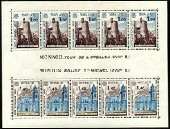 15086 Mônaco Bloco 13 Tema Europa Torre e Igreja NNN