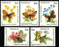 15136 Mônaco 1420/24 Borboletas e Flores NNN