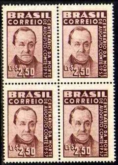Brasil C 395y Marmorizado Augusto Positivismo Quadra Nnn